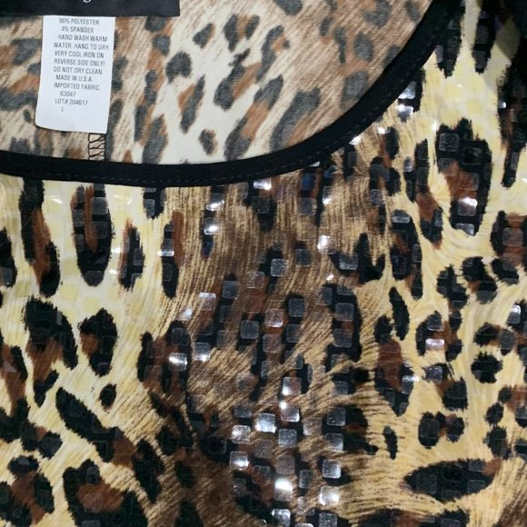 ADRESSING WOMAN ANIMAL PRINT SEQUIN CAMISOLE AND MATCHING JACKET SIZE L - Picture 12 of 16